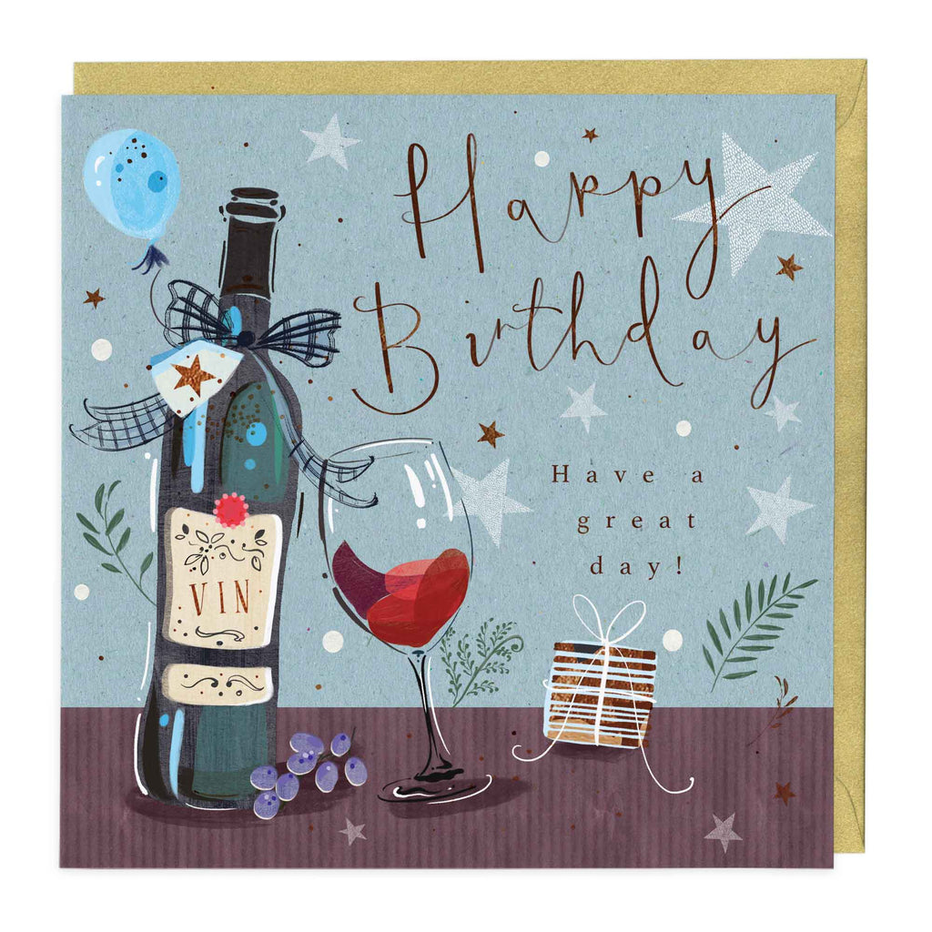 Red Wine and Gifts Birthday Card - Whistlefish | Whistlefish Trade