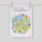 Tea Towel-CR02TT - Padstow Map Tea Towel-Whistlefish