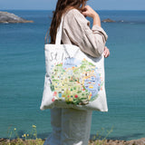 Tote Bag - CR03TB - St Ives Map Tote Bag - St Ives Map Tote Bag - Whistlefish