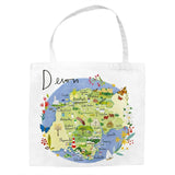 Tote Bag-CR04TB - Devon Map Tote Bag-Whistlefish