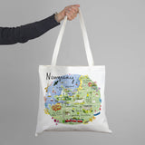 Tote Bag-CR06TB - Newquay Map Tote Bag-Whistlefish