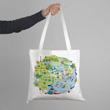 Tote Bag-CR07TB - Looe Map Tote Bag-Clair Rossiter