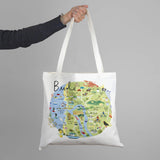 Tote Bag-CR08TB - Bude Map Tote Bag-Clair Rossiter