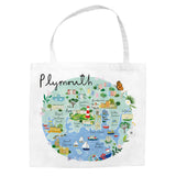 Tote Bag - CR12TB - Plymouth Map Tote Bag - Plymouth Map Tote Bag - Whistlefish