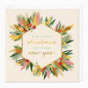 XA065 - Pink & Gold Wreath Christmas Card