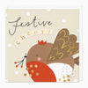 XA142 - Round Golden Robin Christmas Card