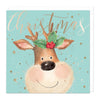 Christmas Card - Z222 - Cheery Reindeer Christmas Card - Reindeer Christmas Close Up Card - Whistlefish