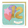 E719 - 12th Balloon Birthday card