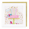 E739 - Stripe Pink Cake Birthday Card