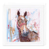 F001 - Bay Horse in Red Halter Art Card