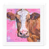 F004 - Cartmel Cow on Pink Art Card
