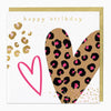 G017 - Leopard Print Hearts Birthday Card