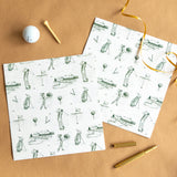 Wrapping Paper-GWP132 - Golf Toile Wrapping Paper-Whistlefish