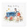 Greeting Card - F401 - Sheepdog Tractor Birthday Card - Sheepdog Tractor Birthday Card - Whistlefish