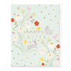 Greeting Card - F463 - Floral Bunnies Easter Card - Floral Bunnies Easter Card - Whistlefish