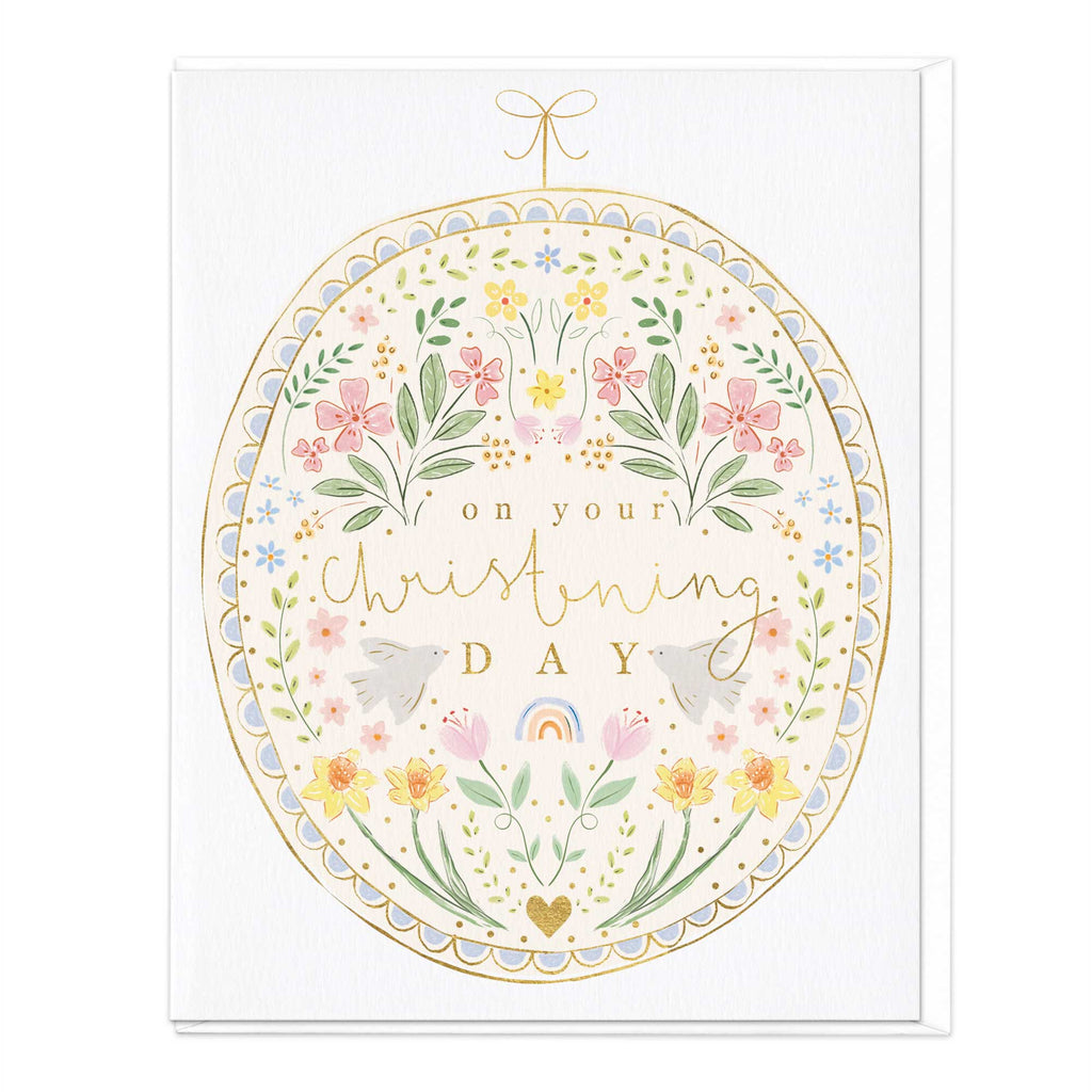 On Your Christening Day Floral Card - Whistlefish 