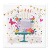 Greeting Card - F483 - Floral Birthday Cake Card - Floral Birthday Cake Card - Whistlefish