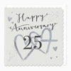 Greeting Card - F515 - Silver 25th Anniversary Scalloped Card - Silver 25th Anniversary Scalloped Card - Whistlefish