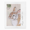 Greeting Card - G025 - Bunny Rabbit Vintage Art Card - Bunny Rabbit Vintage Art Card - Whistlefish