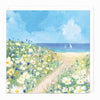 Greeting Card-G314 - Flower Fields Sail Boat Art Card-Whistlefish
