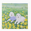 Greeting Card-G428 - Dogs in the Daffodils Art Card-Whistlefish