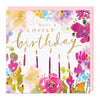 Greeting Card-G469 - Floral Candles Lovely Birthday Card-Whistlefish