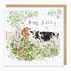 Greeting Card-G506 - Cows In The Orchard Birthday Card-Whistlefish