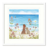 HC359F - Beach Dogs Small Framed Print