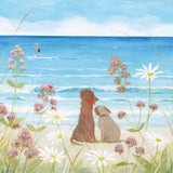 HC359F - Beach Dogs Small Framed Print