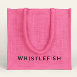 Jute Bag - JBLBP - Whistlefish Large Jute Bag Pink - Pink Large Jute Bag - Whistlefish