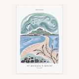 Tea Towel - WTT246 - St Michaels Mount Arched Lino Tea Towel - St Michaels Mount Arched Lino Tea Towel - Whistlefish