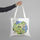 Tote Bag - CR03TB - St Ives Map Tote Bag - 