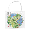 Tote Bag - CR03TB - St Ives Map Tote Bag - 