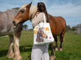 Tote Bag-EQ01TB - Grace & Gallop White Tote Bag-Whistlefish