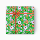 Wrapping Paper-GWP105 - Bright Green floral Wrapping Paper-Whistlefish