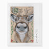 XA290 - Vintage Postcard Reindeer Christmas Card