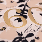 Diamond Floral 60th Birthday Luxury Card - Whistlefish