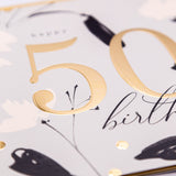 Golden Jubilee 50th Birthday Luxury Card - Whistlefish