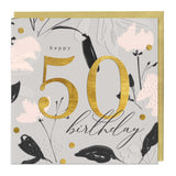 Golden Jubilee 50th Birthday Luxury Card - Whistlefish