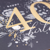 Golden Milestone 40th Birthday Luxury Card - Whistlefish