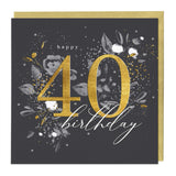 Golden Milestone 40th Birthday Luxury Card - Whistlefish