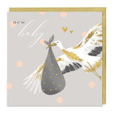Golden Stork New Baby Luxury Card - Whistlefish