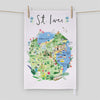 CR03TT - St Ives Map Tea Towel