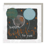 D647 - Striped and Spotted Balloons Birthday Card