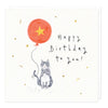 Cat and Balloon Happy Birthday To You Card