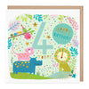 E138 - Children's Fourth Birthday Animals Card