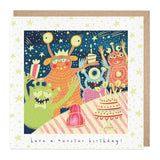 E219 - Glow In Dark Monster Cake Birthday Card