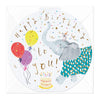 E252 - Elephant Cake Birthday Round Card