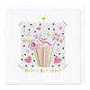 E266 - Cupcake And Hearts Birthday Card