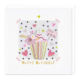 E266 - Cupcake And Hearts Birthday Card
